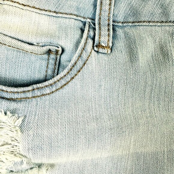 YMI Light Wash Distressed Denim Overalls Womens Size 11 - Picture 10 of 11